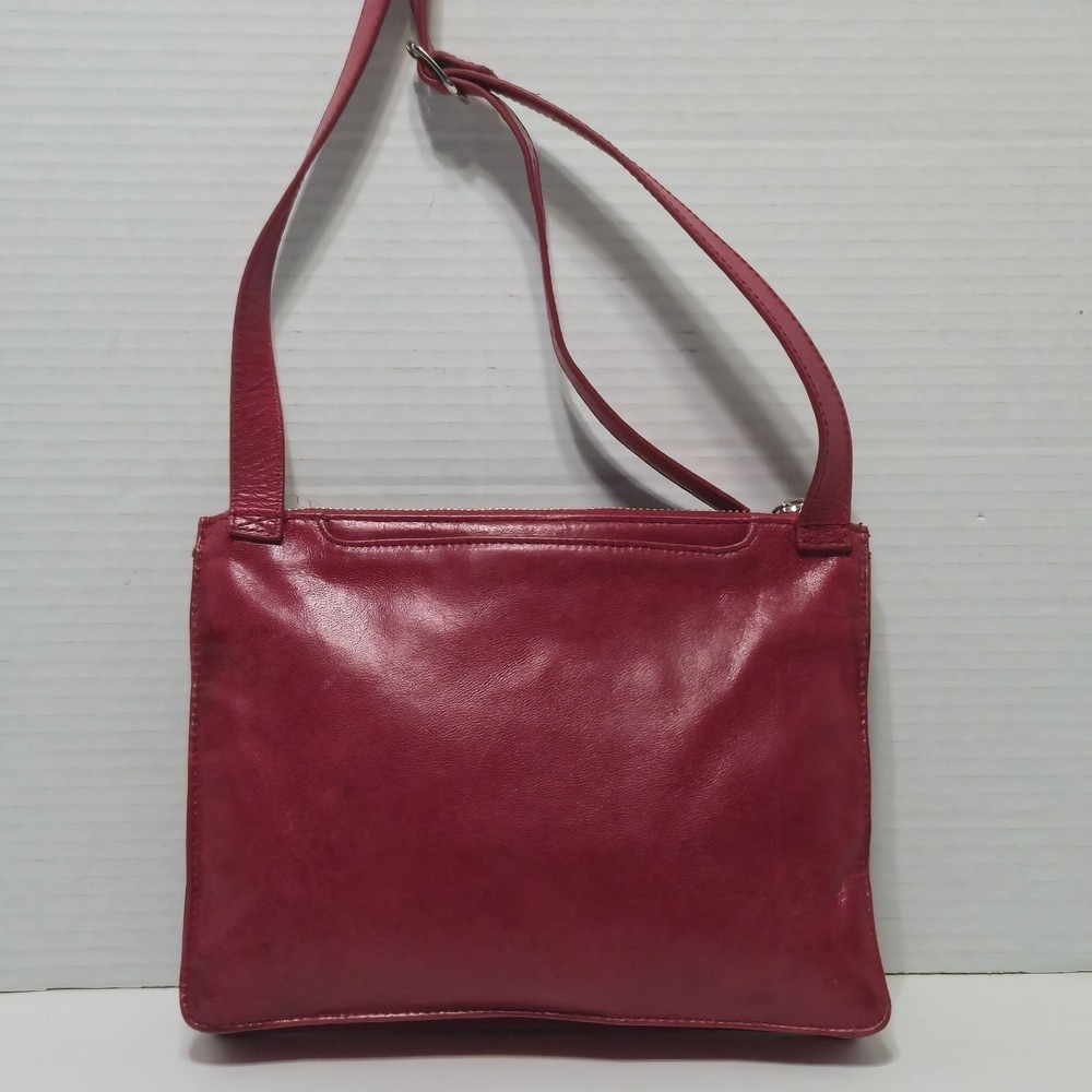 Hobo The Original Red Leather Crossbody Shoulder Bag Vintage Small Zipper Purse - Picture 2 of 14